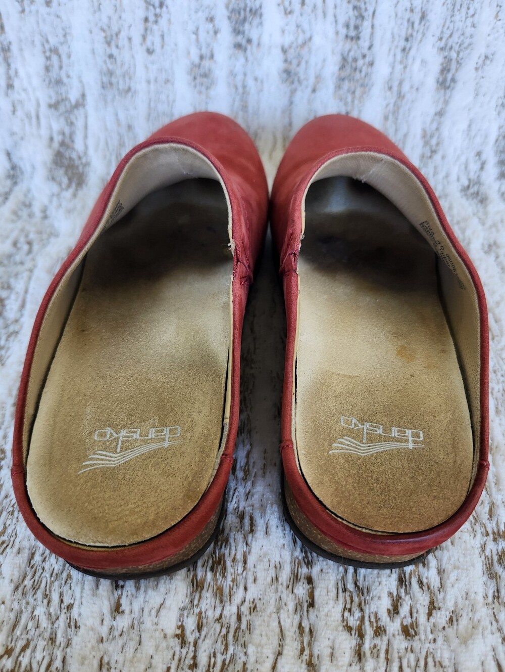 Dansko "Mariella" Red Nubuck Leather Mule Clogs Slip-on | Women's Size 9.5 40 EU - Picture 5 of 11